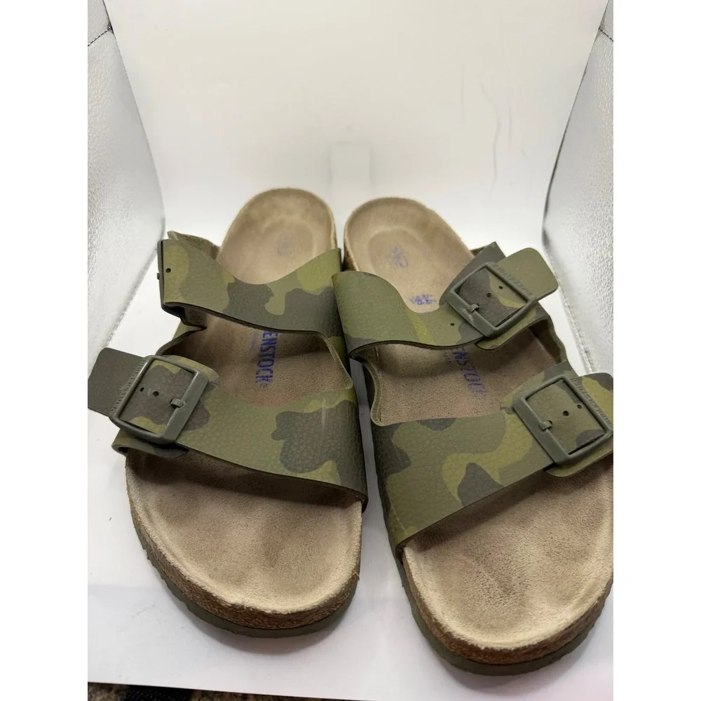 Birkenstock Arizona Camo Green Sandals Mens 44 L13 M11 Birko-Flor Slides